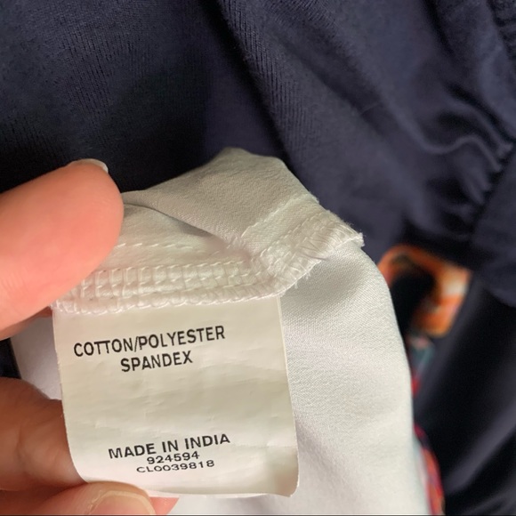 eShakti blue and floral faux wrap dress - Picture 9 of 9